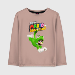 Детский лонгслив хлопок Luigi cat Super Mario 3D World Nintendo