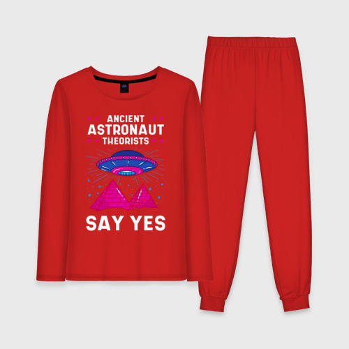 Женская пижама с лонгсливом хлопок Ancient Astronaut Theorist Say Yes