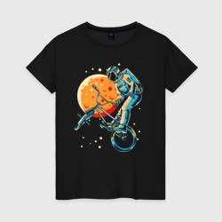 Женская футболка хлопок Космический байкер