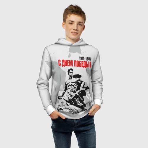 Детская толстовка 3D С днем Победы - защитник Сталинграда, цвет белый - фото 6