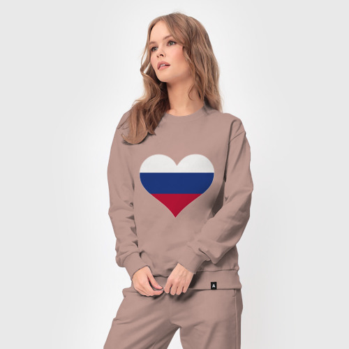 Женский костюм хлопок Сердце - Россия, цвет пыльно-розовый - фото 5