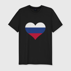 Мужская футболка хлопок Slim Сердце - Россия