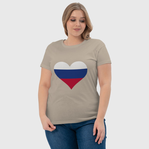 Женская футболка хлопок с принтом Сердце - Россия, фото #4
