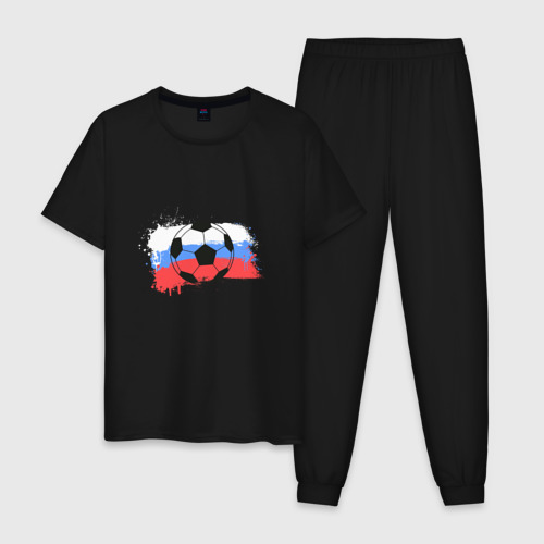 Мужская пижама хлопок Футбол - Россия, цвет черный