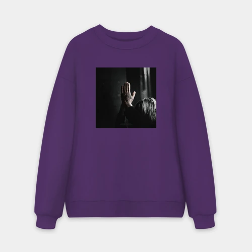Мужской свитшот oversize без начеса хлопок Джизус альбом без названия