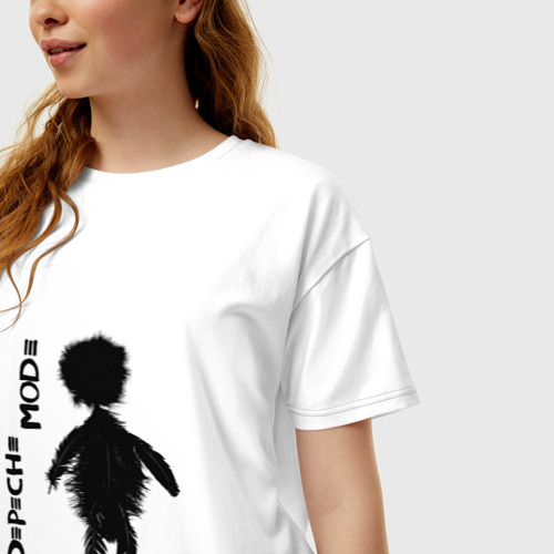 Женская футболка хлопок Oversize Depeche mode Dave Gahan, цвет белый - фото 3