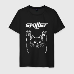 Мужская футболка хлопок Skillet Рок кот