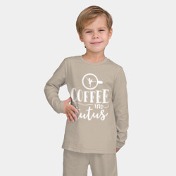 Детская пижама с лонгсливом хлопок Кофе и пачки - фото 2