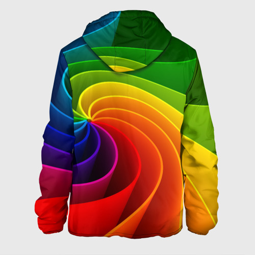 Мужская куртка 3D с принтом Спираль / Модный узор 2023 / Неон, вид сзади #1