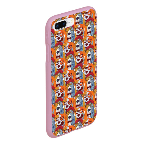 Чехол для iPhone 7Plus/8 Plus матовый Собаки Бассет-Хаунд, цвет розовый - фото 3
