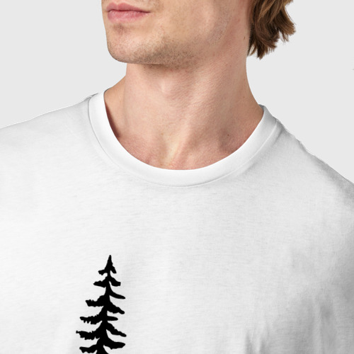 Мужская футболка хлопок с принтом Бег по тропинкам с лисой, фото #4