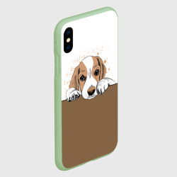 Чехол для iPhone XS Max матовый Грустный Щенок Бигля - фото 2