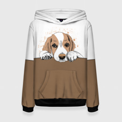 Женская толстовка 3D Грустный Щенок Бигля