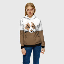 Женская толстовка 3D Грустный Щенок Бигля - фото 2