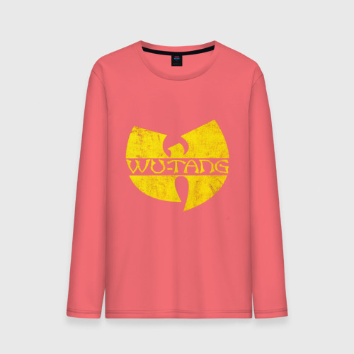 Мужской лонгслив хлопок Wu tang logo, цвет коралловый