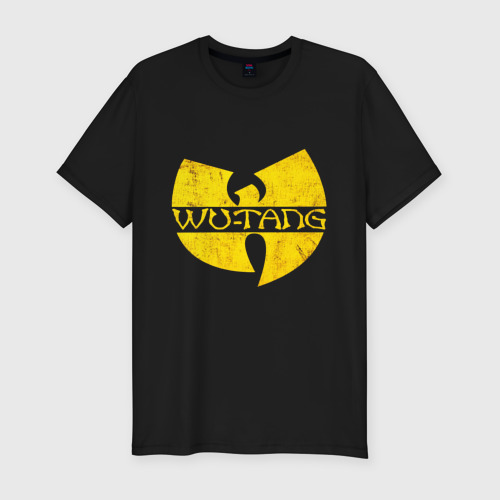 Мужская футболка хлопок Slim Wu tang logo, цвет черный