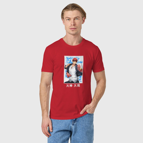 Мужская футболка хлопок Тайга арт, цвет красный - фото 3