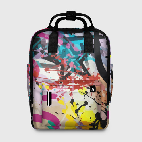 Женский рюкзак 3D с принтом Граффити со звездой, вид спереди #2