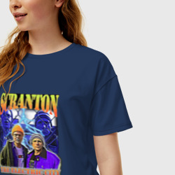 Женская футболка хлопок Oversize Scranton electric city - фото 2