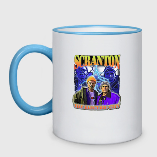Кружка двухцветная Scranton electric city, цвет Кант небесно-голубой