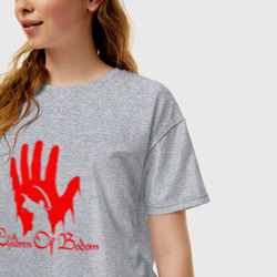 Женская футболка хлопок Oversize Children of bodom metal - фото 2