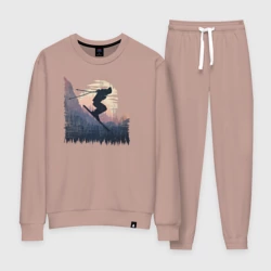 Женский костюм хлопок Лыжи и Лыжники