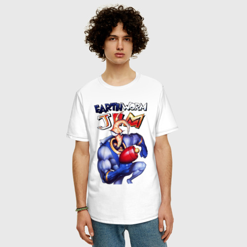 Мужская футболка хлопок Oversize с принтом Big Jim, фото на моделе #1