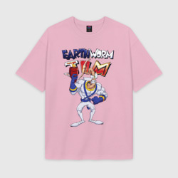 Женская футболка Oversize хлопок texturе Angry Jim