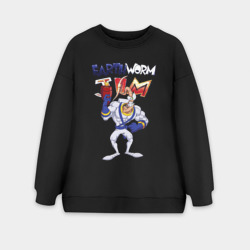 Женский свитшот oversize без начеса хлопок Angry Jim