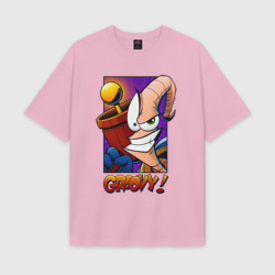 Женская футболка Oversize хлопок texturе Jim Groovy!