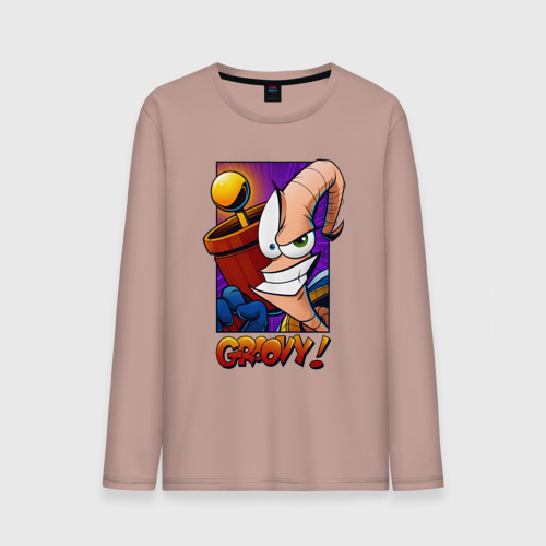 Мужской лонгслив хлопок Jim Groovy!, цвет пыльно-розовый