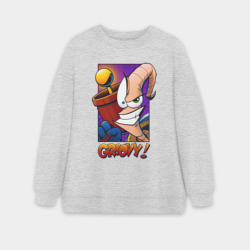 Женский свитшот oversize без начеса хлопок Jim Groovy!
