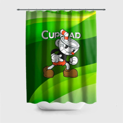 Штора 3D для ванной Хитрая чашечка cuphead