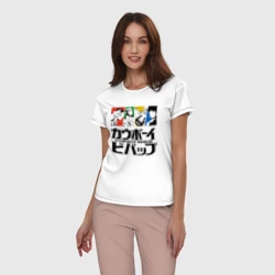 Женская пижама с белой футболкой хлопок Ковбойский Бибоп Cowboy Bebop - фото 2