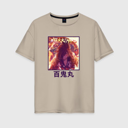 Женская футболка хлопок Oversize Хяккимару art