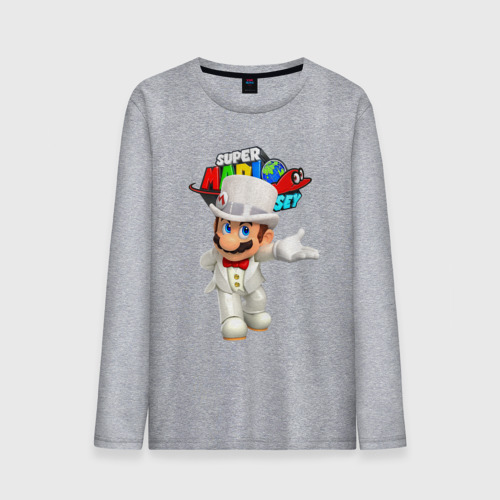 Мужской лонгслив хлопок Super Mario odyssey - Nintendo, цвет меланж