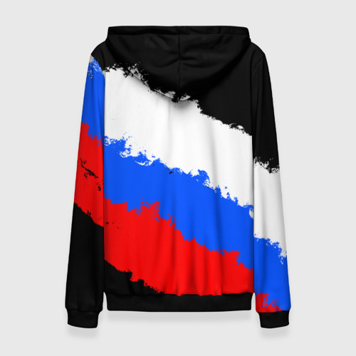 Женская толстовка 3D с принтом 9 Мая день победы флаг России краской, вид сзади #1