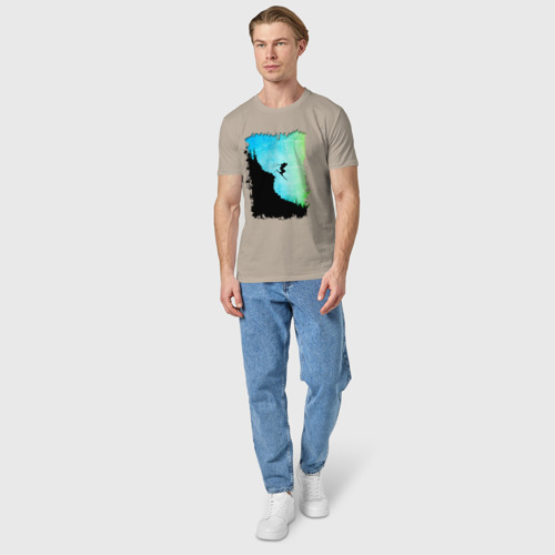 Мужская футболка хлопок Дроп, цвет миндальный - фото 5