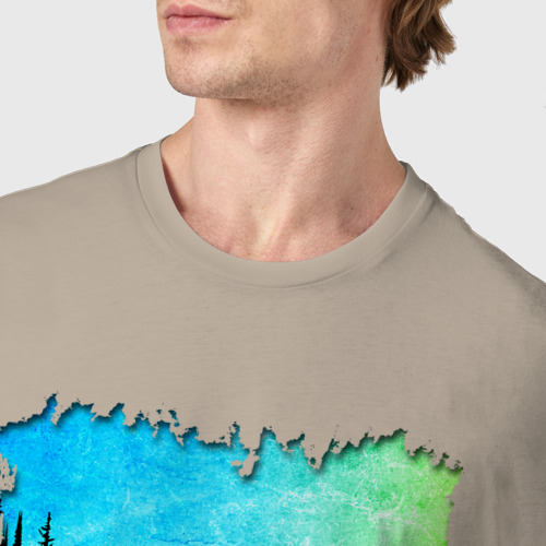Мужская футболка хлопок Дроп, цвет миндальный - фото 6