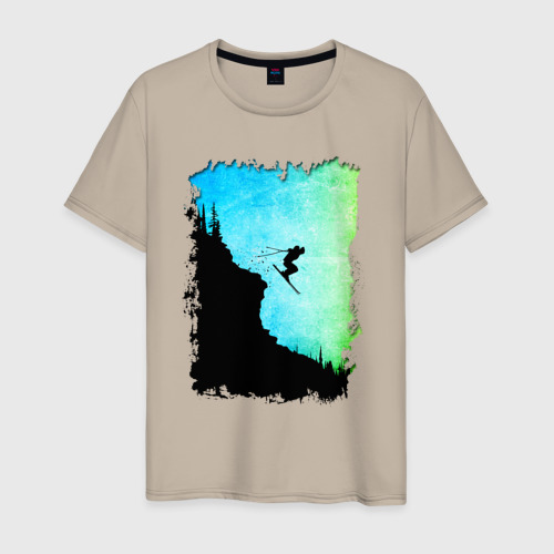 Мужская футболка хлопок Дроп, цвет миндальный