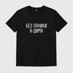 Мужская футболка хлопок Без паники Я Дима