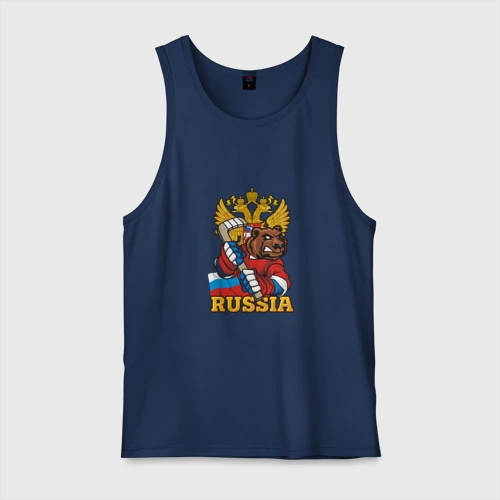 Мужская майка хлопок Хоккей - Russia
