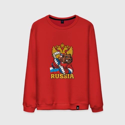 Мужской свитшот хлопок Хоккей - Russia