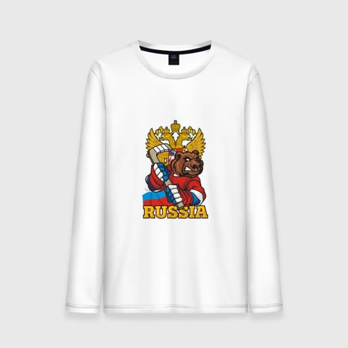 Мужской лонгслив хлопок Хоккей - Russia