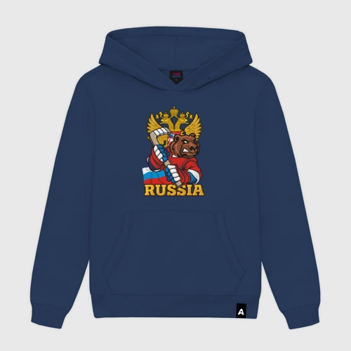 Мужская толстовка хлопок Хоккей - Russia