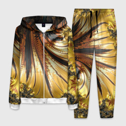 Мужской костюм 3D Черный с золотым фрактал Абстракция