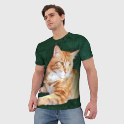 Мужская футболка 3D Мейн кун рыжий кот - фото 2