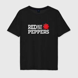 Мужская футболка хлопок Oversize RHCP. Logo Red Hot Chili Peppers