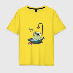 Мужская футболка хлопок Oversize Лягушка в ванной