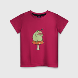 Детская футболка хлопок Лягушка на мухоморе